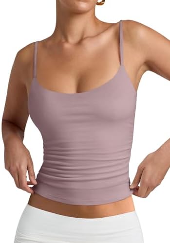 PINKMSTYLE Women's Basic Double Lined Scoop Neck Tank Tops Adjustable Cami Tank Summer Sleeveless Tops