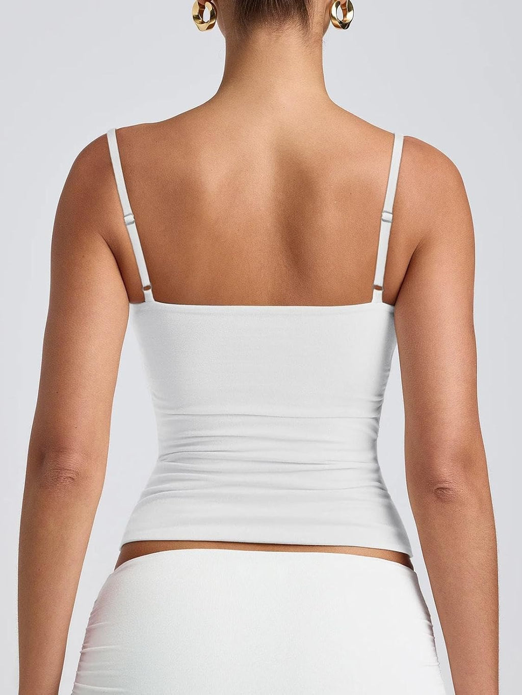 PINKMSTYLE Women's Basic Double Lined Scoop Neck Tank Tops Adjustable Cami Tank Summer Sleeveless Tops